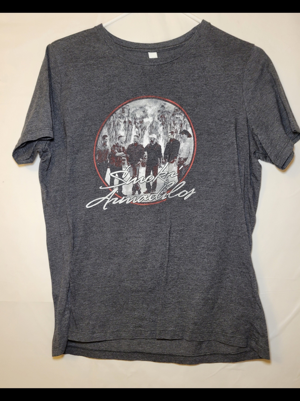 Bella Canvas Heather Gray Graphic Tee with Red Accent